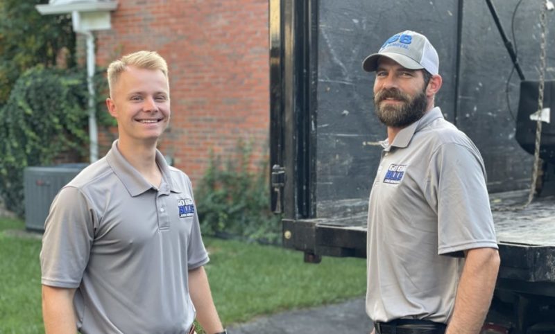 Go Big Blue Experts Smiling ready to start cleanout job